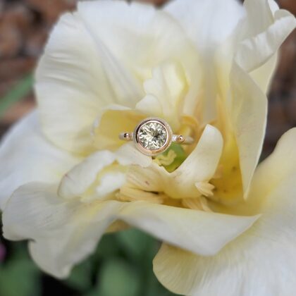 Silver, gold, citrine quartz