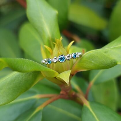 White gold, blue diamonds