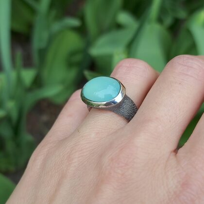 Silver, chalcedony