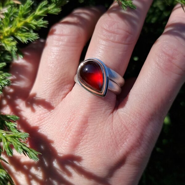 Silver, gold, garnet