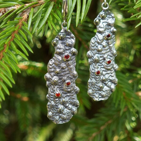 Silver, garnets