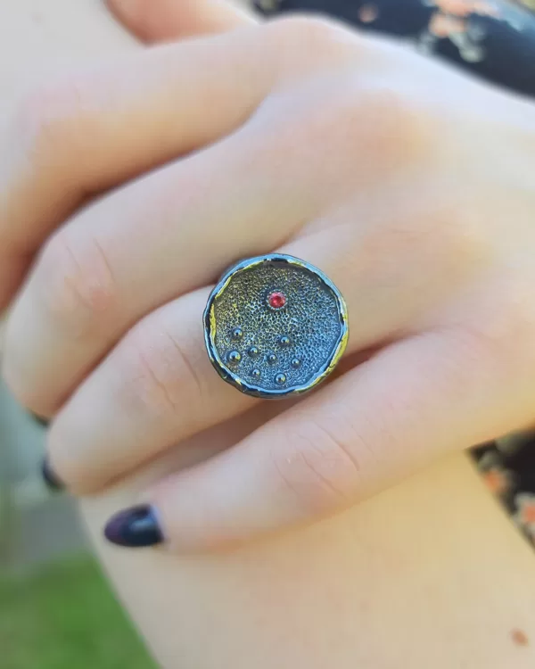 Silver, garnet