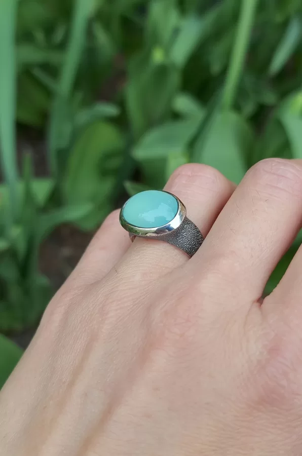 Silver, chalcedony