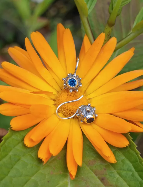 Silver, topaz stones
