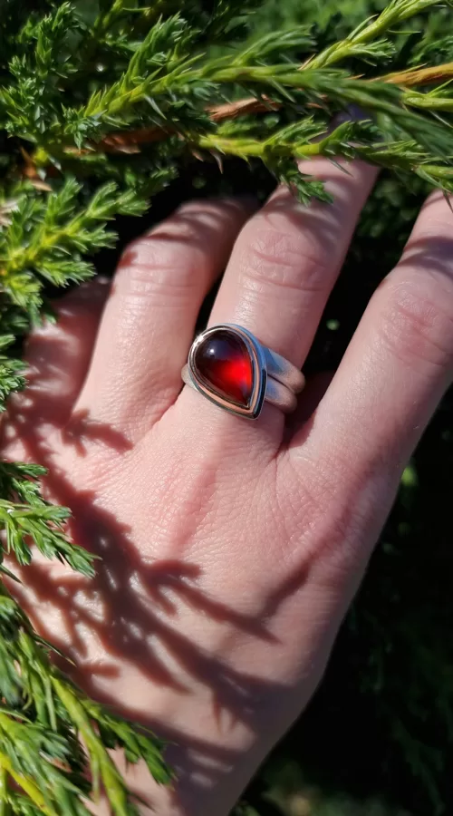 Silver, gold, garnet