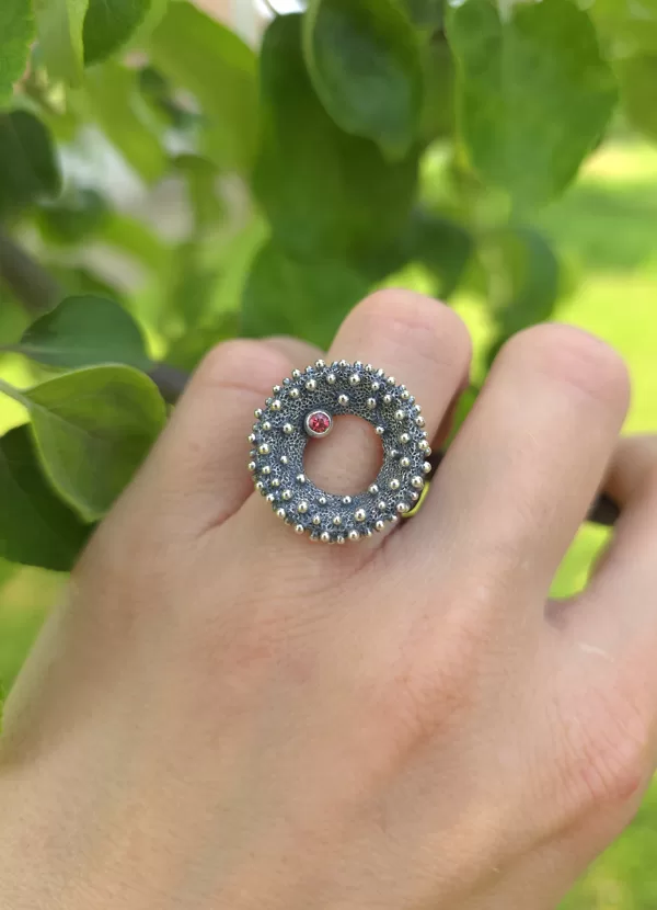 Silver, sapphire
