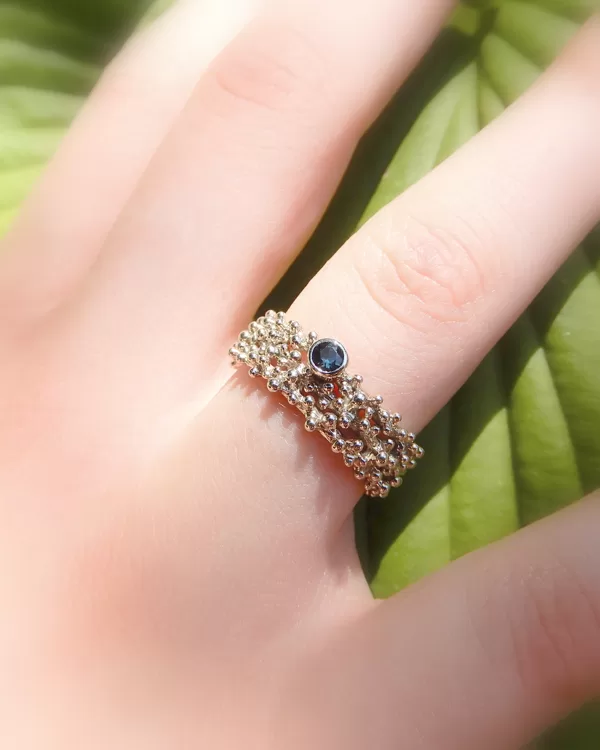 White gold, sapphire