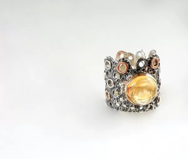Silver, gold, citrine